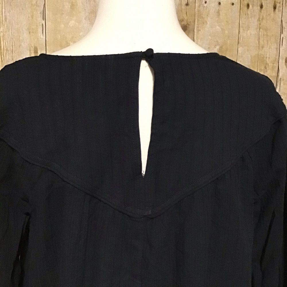 Universal Thread Black Peasant Boho Top M - Picture 5 of 8